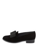 Atabow Velvet Bow Loafer, Black