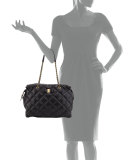 Ginette Vara Soft Quilted Shoulder Bag, Nero
