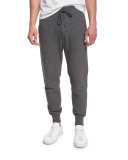 Racking Thermal-Stitch Drawstring Sweatpants, Heather Carbon