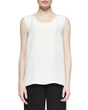 Long Silk Crepe Tank, Plus Size