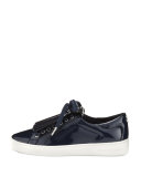 Keaton Kiltie Faux-Patent Sneaker, Navy