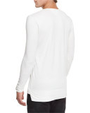 Logo Graphic Long-Sleeve Crewneck T-Shirt, White Multi