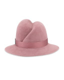 Nell Handmade Wool Fedora Hat, Dusty Rose