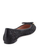 willa glitter ballerina flat, black