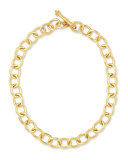 Hammered 19k Volterra Link Necklace, 17"L