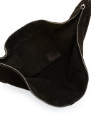 Sling 15 Tassel Suede Hobo Bag, Black