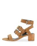 Ilana Suede Strappy City Sandal, Taupe