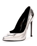 Flame Python-Embossed 110mm Pump, Silver