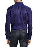 Dot-Print Long-Sleeve Sport Shirt, Dark Purple