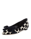 Gorina Polka-Dot Velvet Flat, Teal