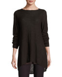 Textured Organic Linen Bateau-Neck Tunic