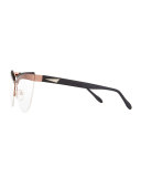 Buenos Aires Semi-Rimless Fashion Glasses, Rose Gold