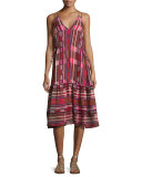 Daphne Striped Sleeveless Midi Dress, Multicolor