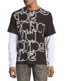Mixed Up Long-Sleeve Logo T-Shirt, Black