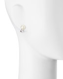 10mm Pearly Bead & Crystal Stud Earrings