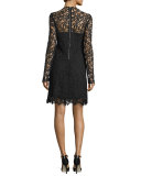 Priscilla Long-Sleeve Lace Cocktail Dress