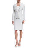 Triade Knit Pencil Skirt, Cream Multi