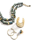 Gold Plated Bamboo Lattice Cuff 