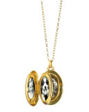 18K Gold Premier Satin-Finish Locket Necklace with Diamonds