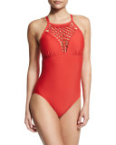 Cabana Solids Avisa One-Piece Swimsuit, Persimmon