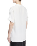 Josie Short-Sleeve Silk Blouse