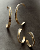 Large Vanity Expose Twisted 14K Gold & Diamond Hoop Earrings