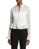 Vintage Eyelet Lace Blouse, Antique White