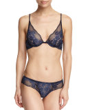 Noor Underwire Soft-Cup Bra, Navy