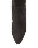 Diane Weatherproof Suede Knee Boot, Black