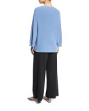 Wide-Leg Knit Pants, Charcoal