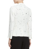 Paint Splatter Two-Button Blazer, Black/White