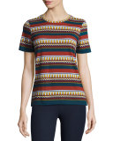 Libby Multi-Stripe Graphic Tee, Eden Stripe