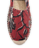 Canaee Printed Espadrille Flat, Burgundy