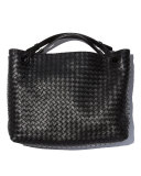 Medium Intrecciato Shoulder Bag, Black