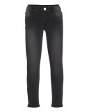 Aida Denim Stretch Leggings, Black, Size 3-14