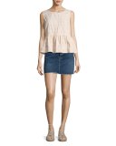 The Mini Cutoff Denim Skirt, Reese