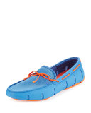 Braided Bow Water-Resistant Loafer, Light Blue