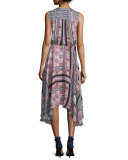 Lota Patchwork-Print Midi Dress