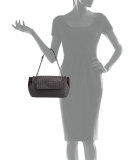 Small Madras Intrecciato Flap Shoulder Bag, Black