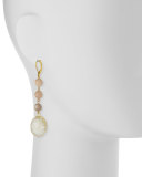 Linear Druzy Drop Earrings, Neutral/White