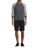 Colorblock Raglan-Sleeve Shirt, Pewter