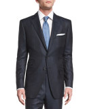O'Connor Base Birdseye Pinstripe Wool Suit, Navy