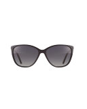 Polarized Check Square Sunglasses, Black