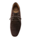 Ada Suede Lace-Up Bootie, Dark Brown