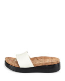 Fifi Patent Platform Sandal, White