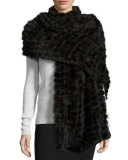 Natural Mink Fur Stole, Dark Brown