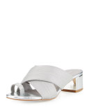 Toto Toe Ring Low-Heel Sandal, Silver