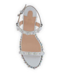 Cataconico Patent 60mm Wedge Red Sole Sandal, White