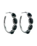 Four-Stone Hoop Earrings, Small