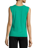 Scoop-Neck Knit Tank, Jade 